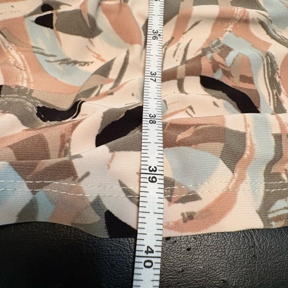 Kasper Dress Womens Large Blue Moc Wrap V-Neck Seaglass Gold Waist size XL - Picture 15 of 15